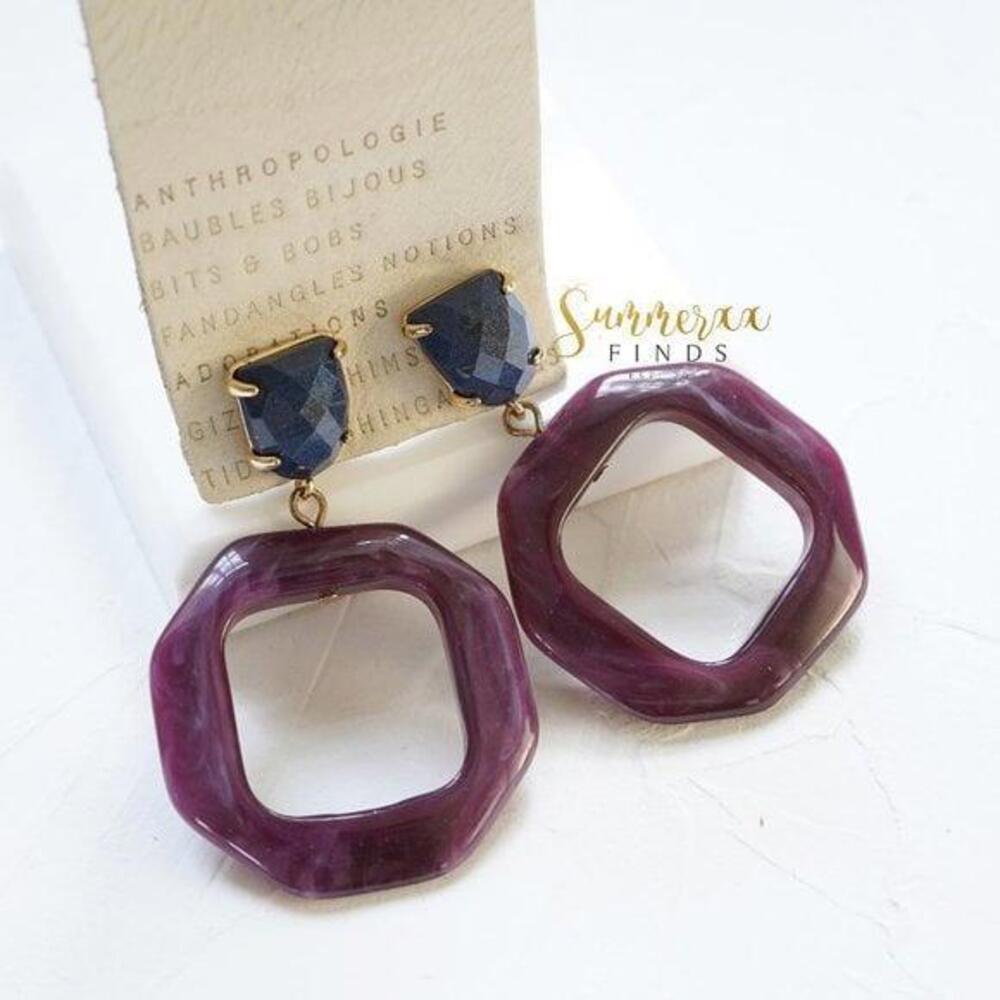 Anthropologie Donna Hooped Drop Earrings